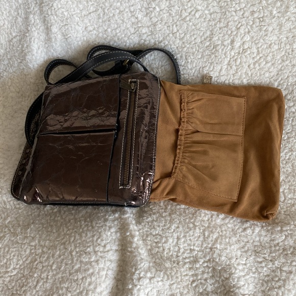 Beautiful Patricia Nash Granada brown patten leather studded crossbody. - Picture 5 of 6